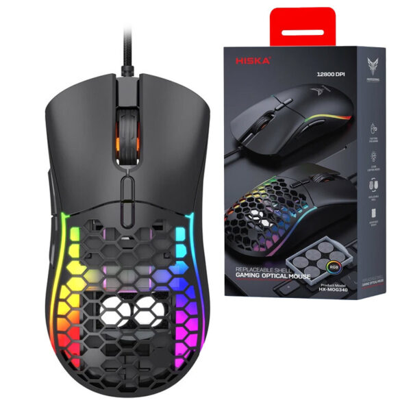 موس گیمینگ مسابقاتی هیسکا مدل HX-MOG340