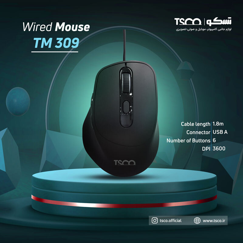 ماوس سیم دار اداری تسکو مدل TM 309 - Image 7