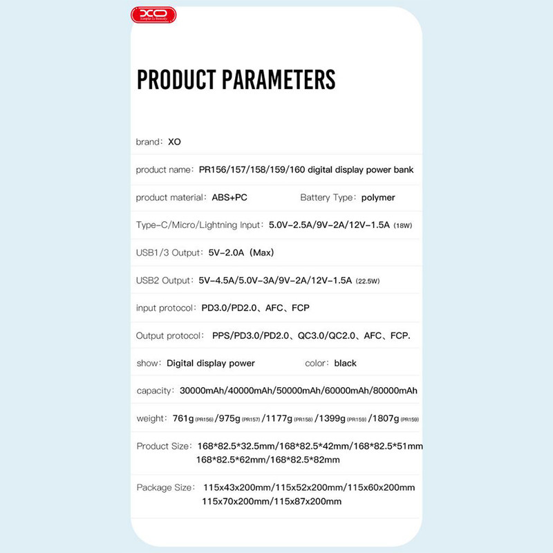 پاوربانک ایکس او مدل PR-160 با ظرفیت 80000 میلی آمپر - Image 15