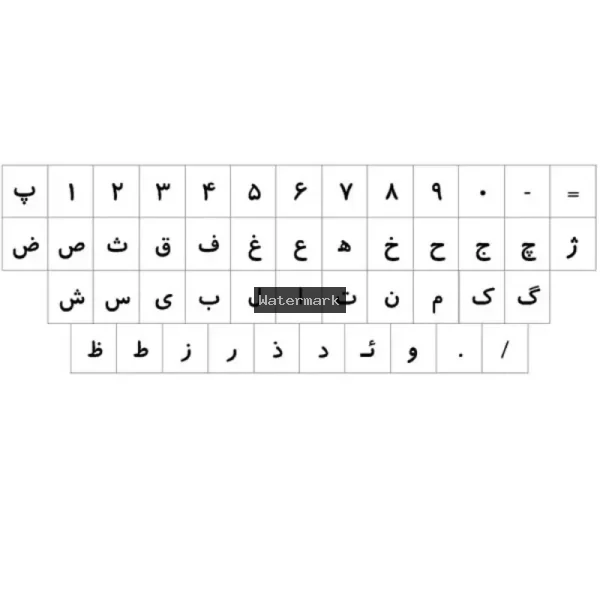 برچسب مشکی رنگ حروف و علایم استاندارد فارسی