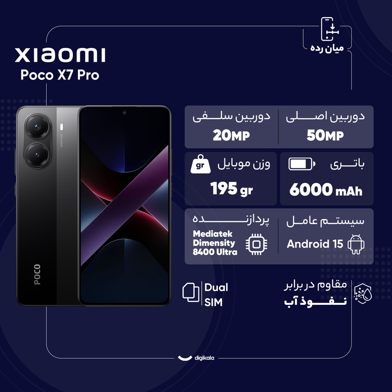 گوشی موبایل شیائومی مدل Poco X7 Pro دو سیم کارت ظرفیت 512 گیگابایت و رم 12 گیگابایت - گلوبال - Image 8