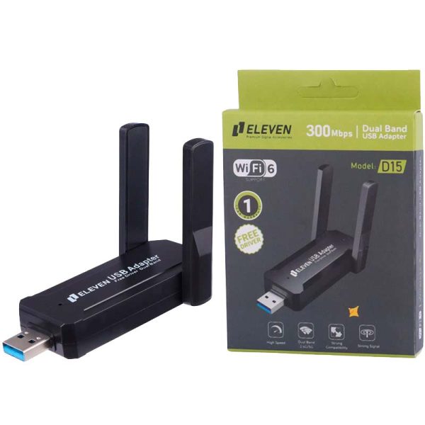 دانگل وای فای WIFI دو آنتن ELEVEN الون مدل D15 - Image 2