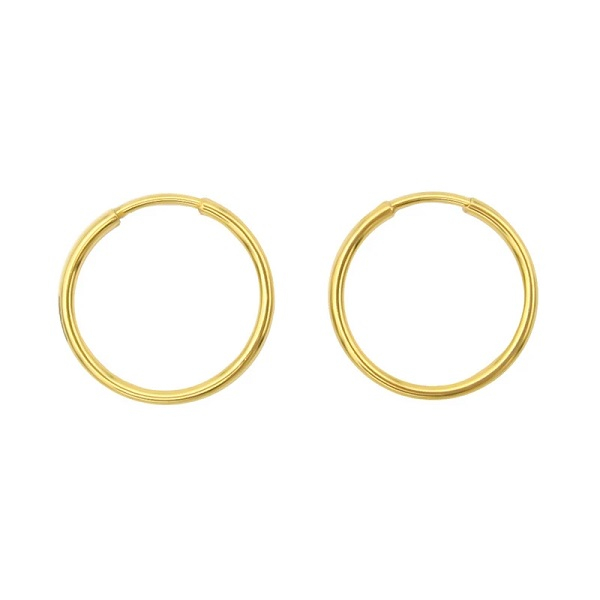 گوشواره حلقه‌ای طلا 18 عیار زنانه کاج گلد گالری مدل حلقه ای